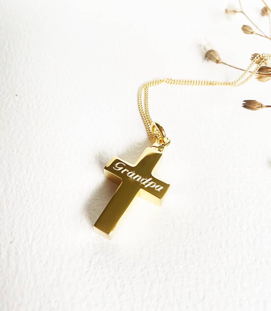 Religious Cremation Jewelry | Glass Cross | Christian | Memorial Gallery